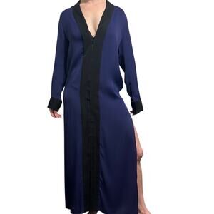 Haider Ackerman Malibu Dress Cobalt Blue Colorblock Black trim FR 34